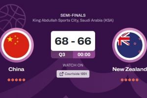 激烈！中国男篮和新西兰第三节战成26平 三节结束时分差还是两分